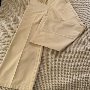 Khaki wide leg high rise pants